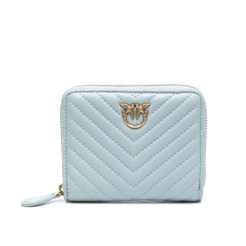 PINKO Love Birds chevron-quilted wallet